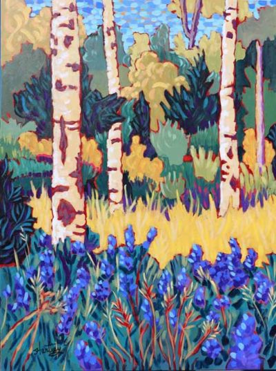Aspen and Lupine by Claudia Hartley
