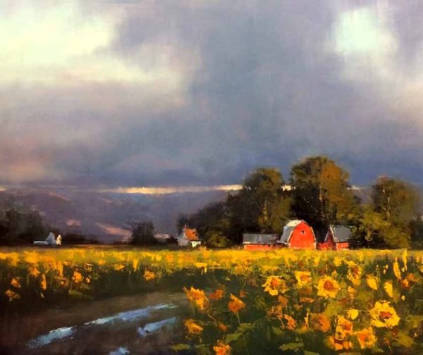 Cloudy with a Chance of Sunflowers by Romona Youngquist