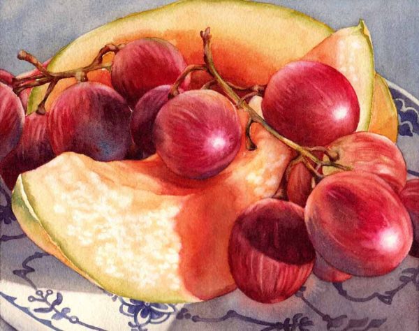 Grapes and Melon by Kathrine Lemke Waste