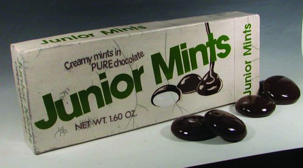 Jr Mints wallpiece w 5 candies by Karen Shapiro