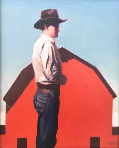 Man With Red Barn by Gary Ernest Smith