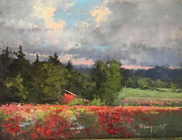 Morning in the Dahlias by Romona Youngquist