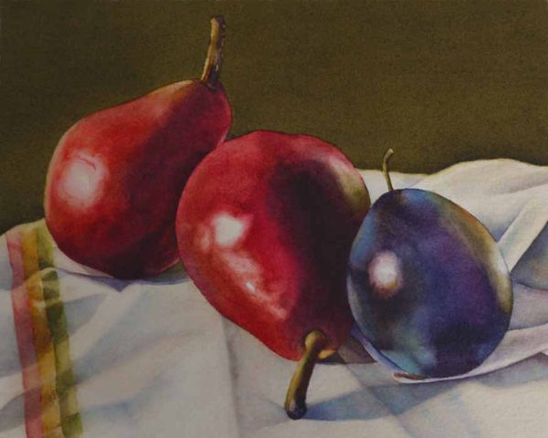 Red Pears, Blue Plum by Kathrine Lemke Waste