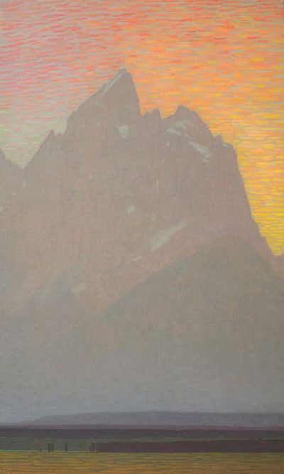 Grand Teton with Bright Sunset by David Grossmann