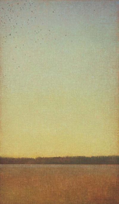 Green Sky with Birds by David Grossmann