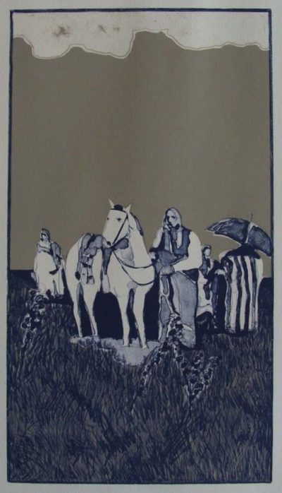 Indian Landscape State I #48/50 by Fritz Scholder