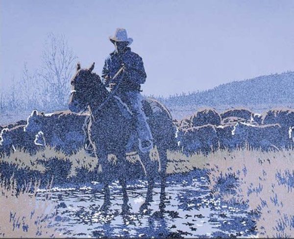Morning in Moran with Snow #24/39, C. 1982 by Bill Schenck