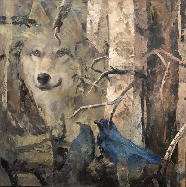 Natal, Ravens with Wolf by Mary Roberson