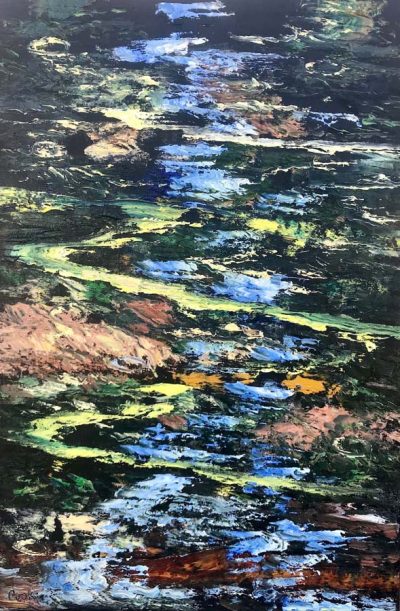 Oak Creek Reflections Study – Raindrops #4 by James Pringle Cook
