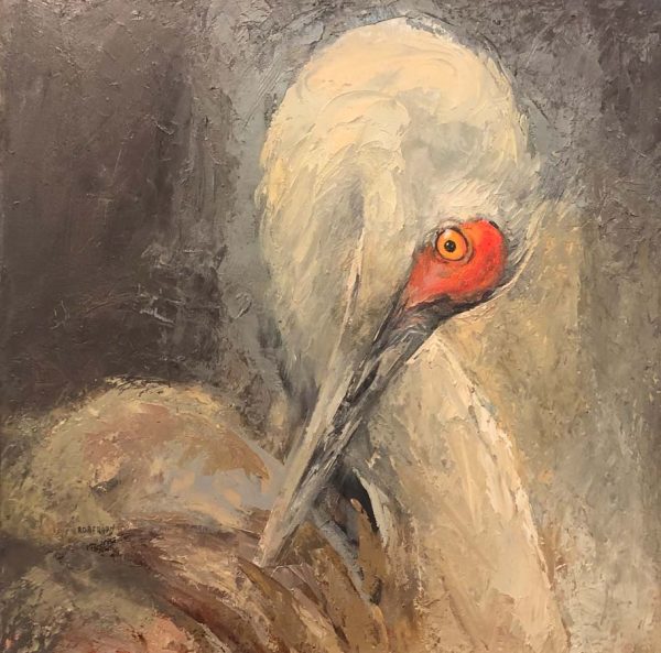 Preening Sandhill by Mary Roberson