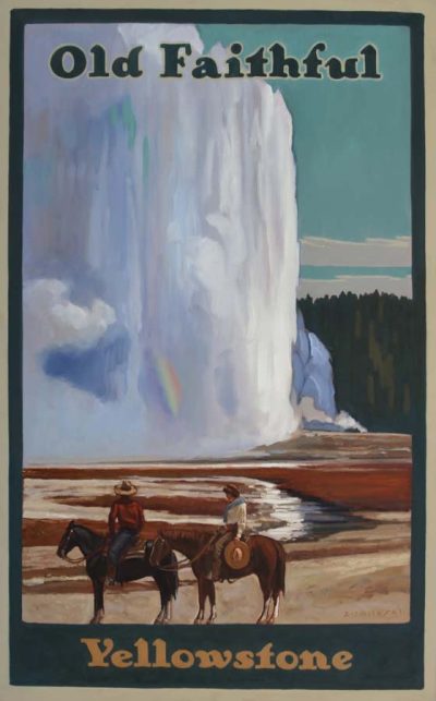 Reflection at Old Faithful by Dennis Ziemienski
