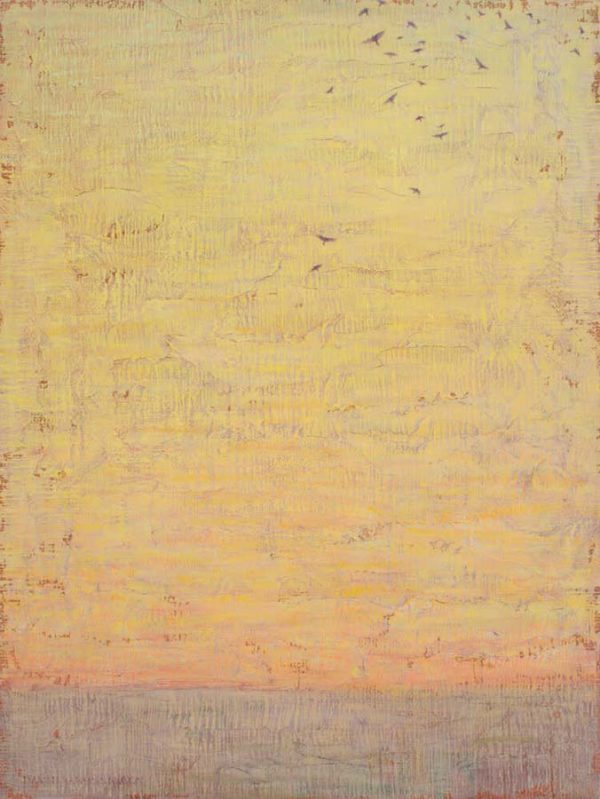 Sunset Sky with Gathering Ravens by David Grossmann