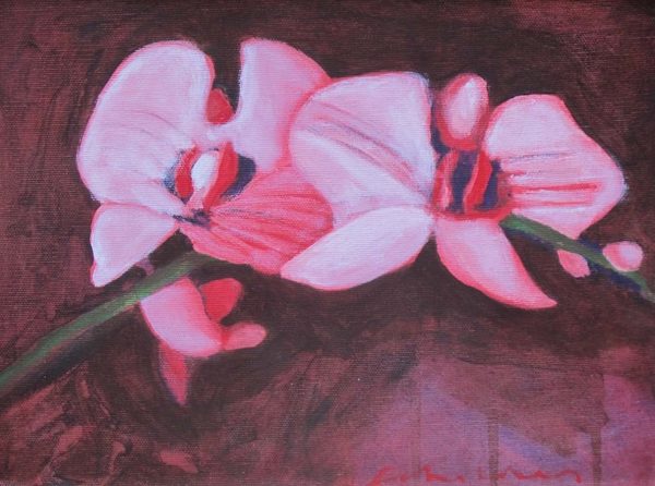 Two Pink Orchids, 2003 by Fritz Scholder