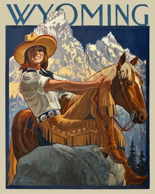 Wyoming Cowgirl by Dennis Ziemienski