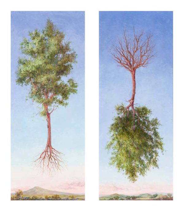 Alchemical Trees (diptych) by Jo-Ann Lowney