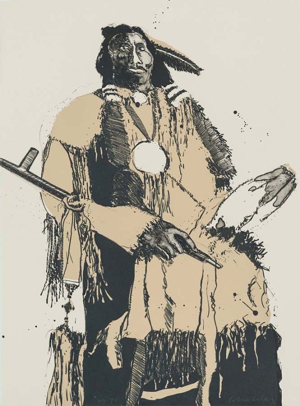 Buckskin Indian (Second State) by Fritz Scholder