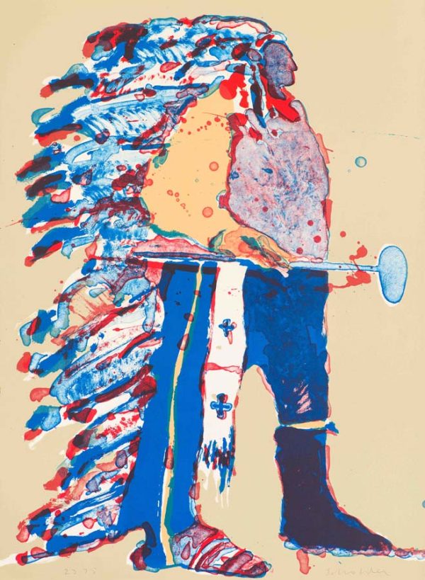 Indian Portrait with Tomahawk (State I) by Fritz Scholder