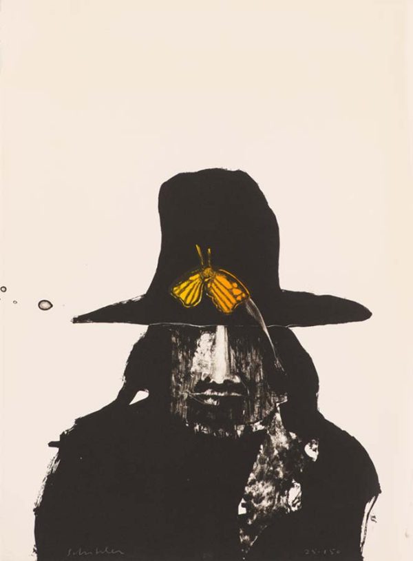 Indian With Butterfly by Fritz Scholder