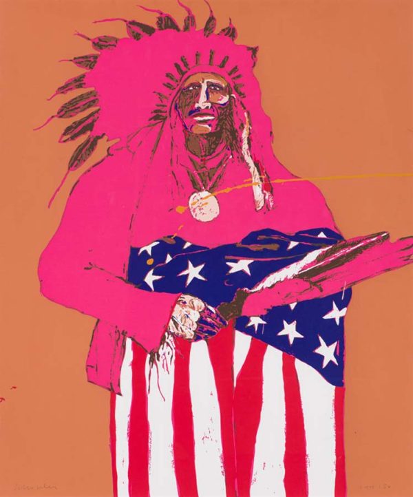 Last Indian with American Flag by Fritz Scholder