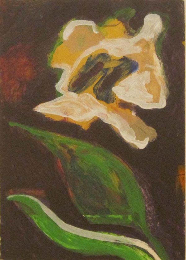 Orchid with Two Leaves by Fritz Scholder